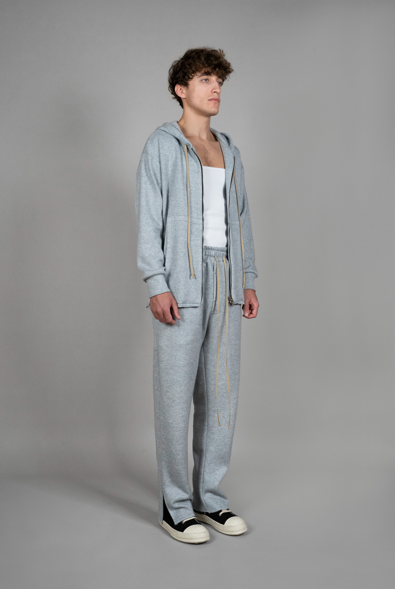 Pantaloni din Bumbac si Lana albastri, vedere din diagonala, marime XS S M L XL