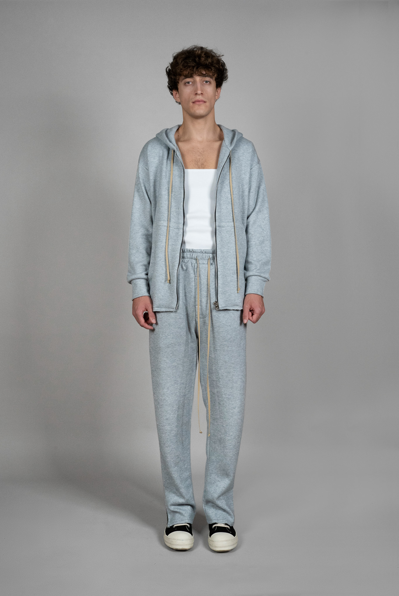 Pantaloni din Bumbac si Lana albastri, vedere din fata, marime XS S M L XL