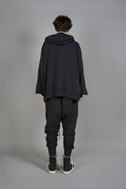 Jacheta neagra Oversize, vedere din spate, marime XS S M L XL