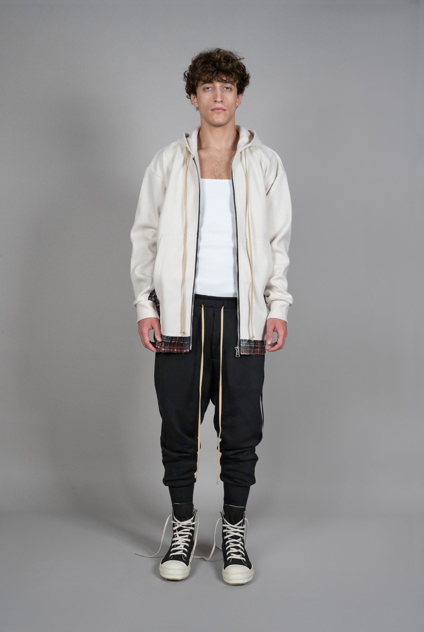 Jacheta alba Relaxed-Fit, vedere din fata, marime XS S M L XL