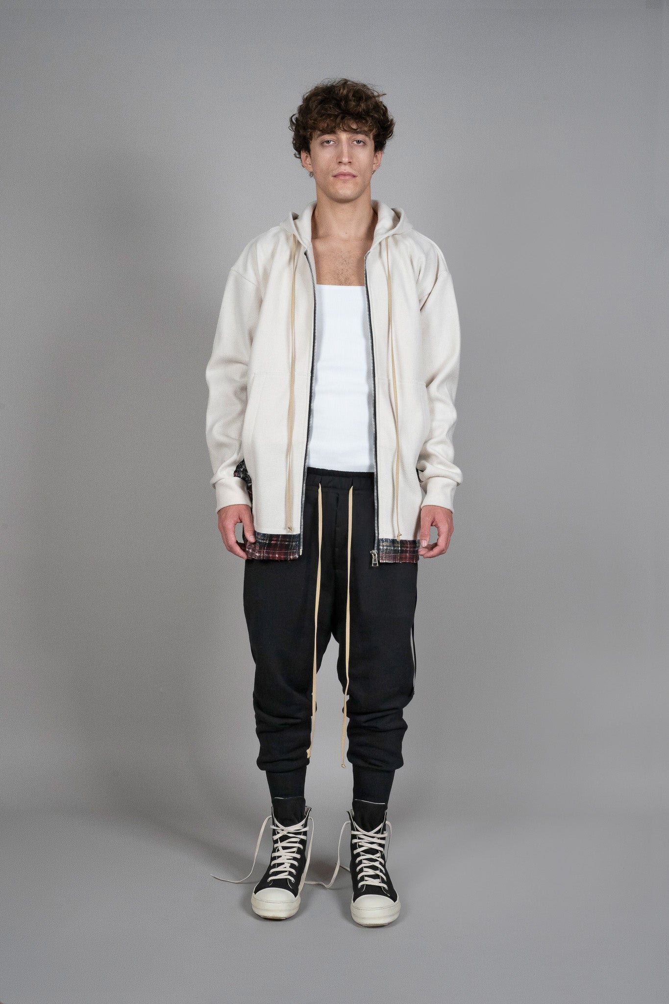 Jacheta alba Relaxed-Fit, vedere din fata, marime XS S M L XL