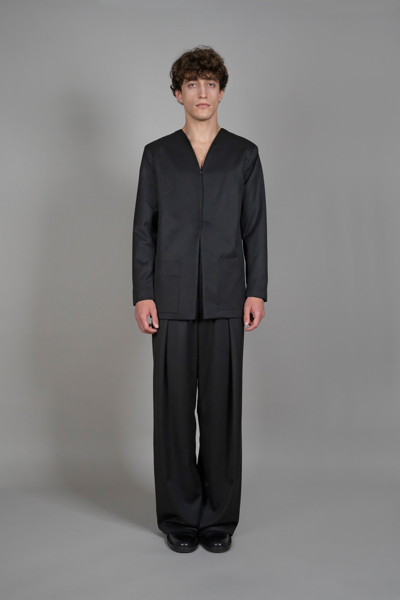 Blazer negru din Stofa, vedere din fata, marime XS S M L XL