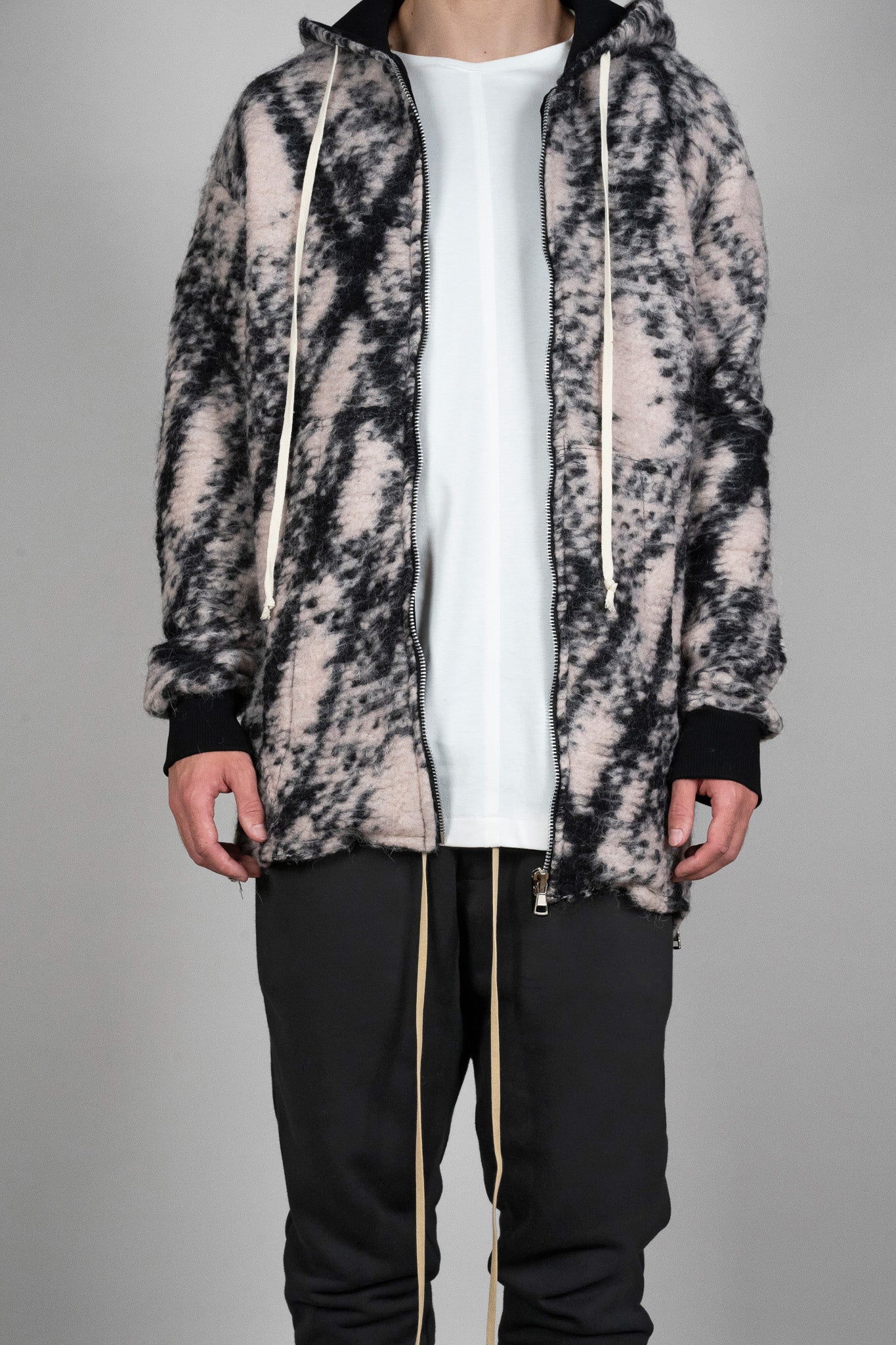 Jacheta din Imitatie de Lana de Oaie, vedere detaliata din fata, marime XS S M L XL